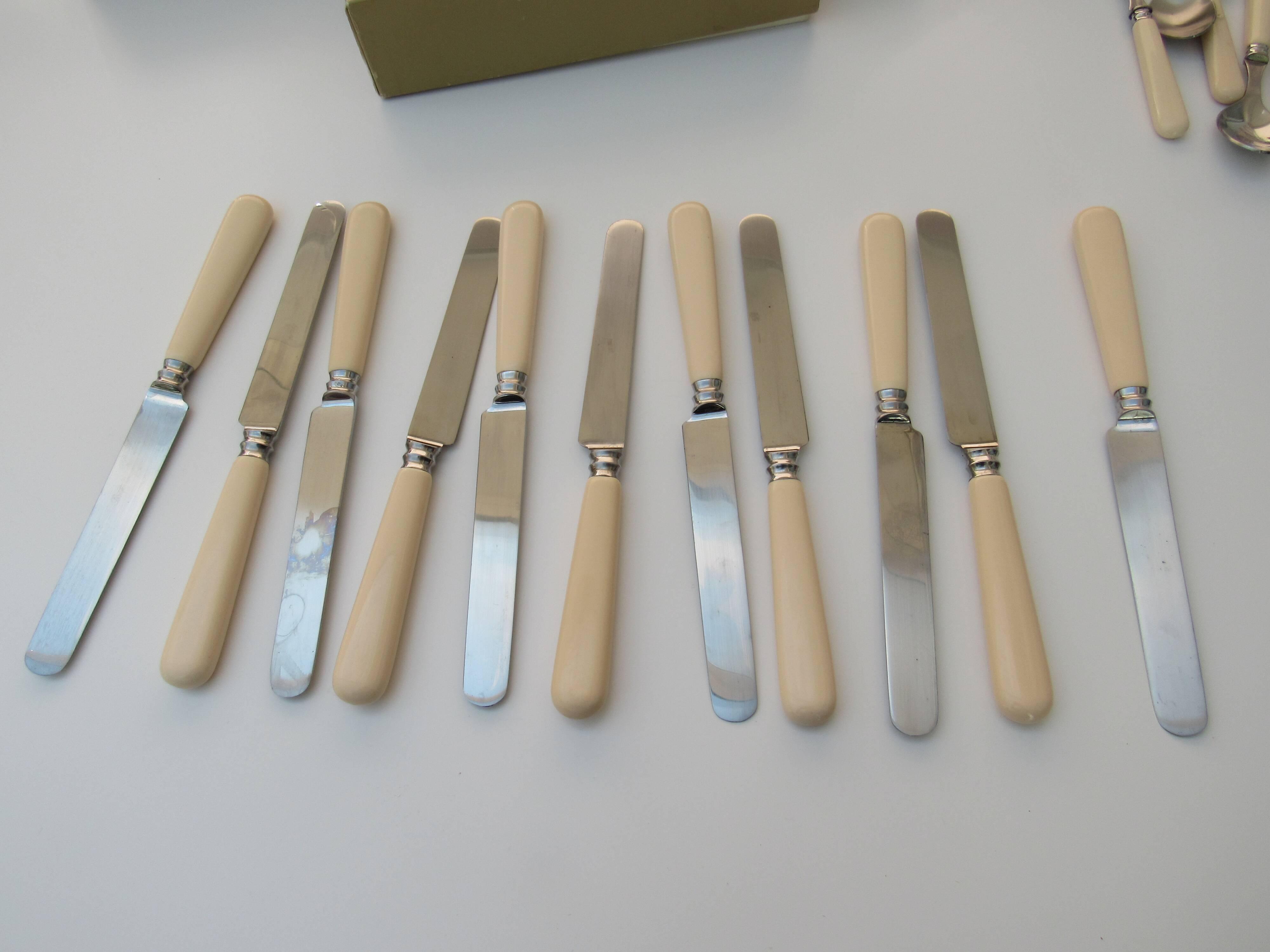 Set of 46 Cambridge ivory cutlery Scof France