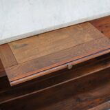 Antique French Pitch Pine & Marble Shop Counter Cabinet / Kitchen Island, 1
