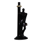 Black porcelain detective lamp, 80s