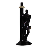 Black porcelain detective lamp, 80s