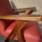 Red skai armchair, 60s