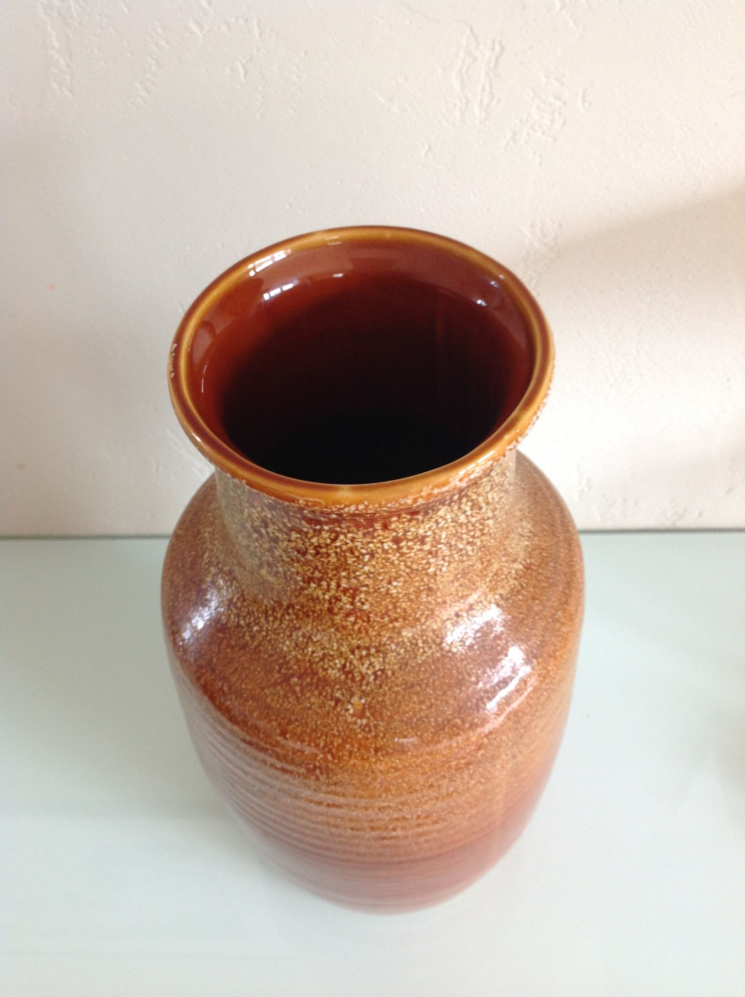St Clement ceramic brown vase vintage 60-70s