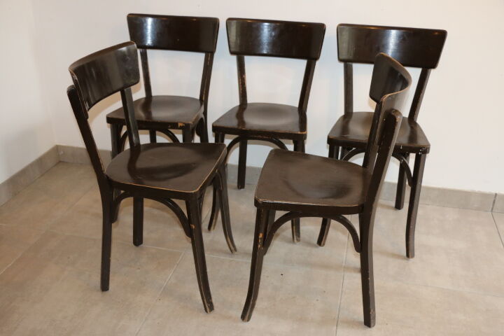 5 chairs BAUMANN N°29 brown