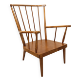 Vintage wooden armchair Baumann model Éventail from the 1960s.