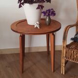 Vintage round wooden serving trolley