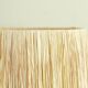 Wooden "cylinder" lamp, raffia lampshade, 70s