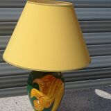 Ceramic lamp, vase and matching plate, Drimmer