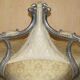 Silver-plated sculpted "Tete a Tete" canapé conversation, antique 19th century.