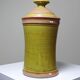Decorative spice box in vintage two-tone glazed stoneware, handmade and signed.