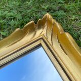 Vintage rectangular mirror in gilded wood h49 xl35