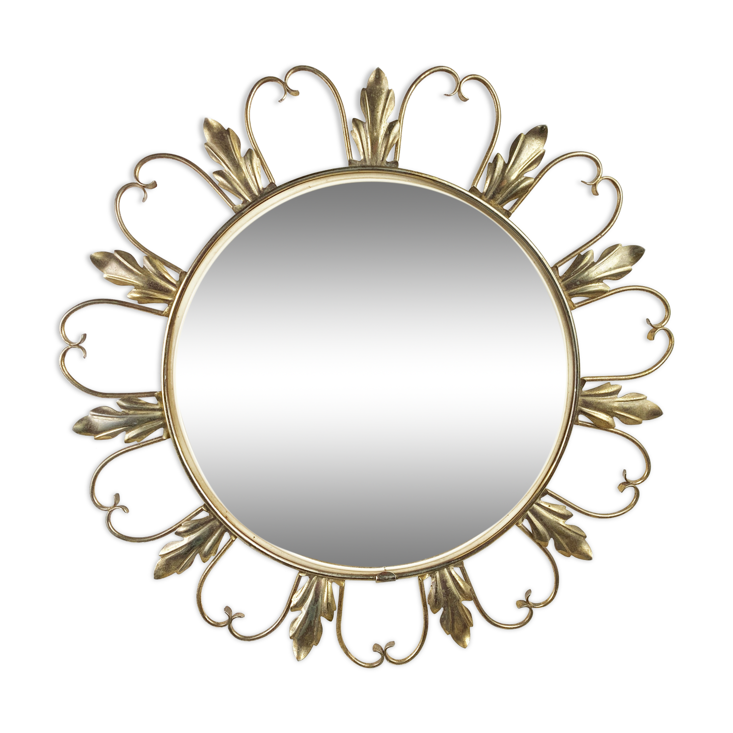 Vintage brass sunburst mirror 46cm