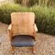 Chaise de cinéma 1920 en bois et skai