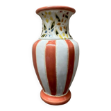 Striped and flowered vase