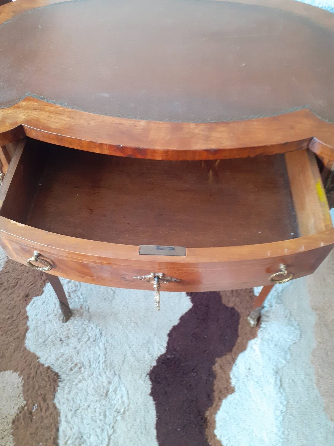 Louis XV style kidney desk with marquetry