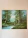 Signed old painting In the Forest