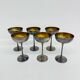 Ensemble de 6 coupes à champagne en laiton argenté, années 1970, Italie.