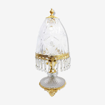 Cré Art crystal and brass lamp