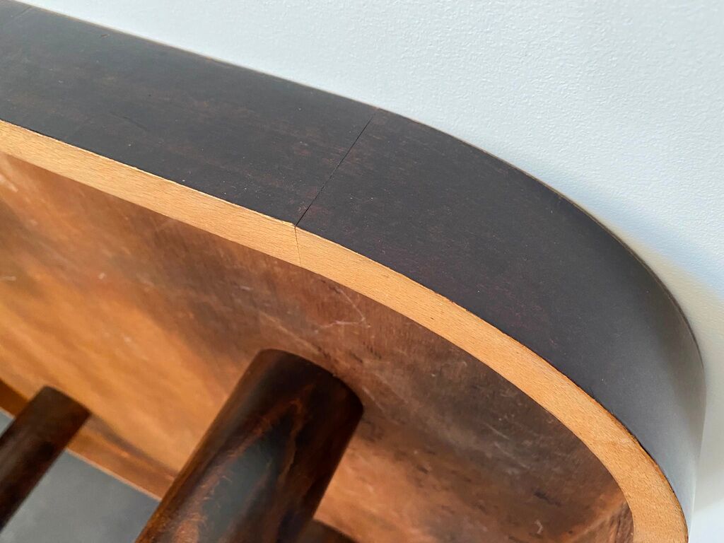 Coffee table Roger Capron ceramic herbarium and vintage wood year 1960