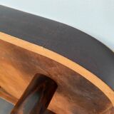 Coffee table Roger Capron ceramic herbarium and vintage wood year 1960