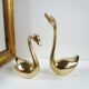 Couple swans brass