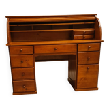 American cylinder desk or Roll Top Desk, solid pine, 10 drawers, good condition 140x60