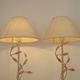 Pair Of French Vintage Metal Table Lamps With Scrolling Leaf Detail