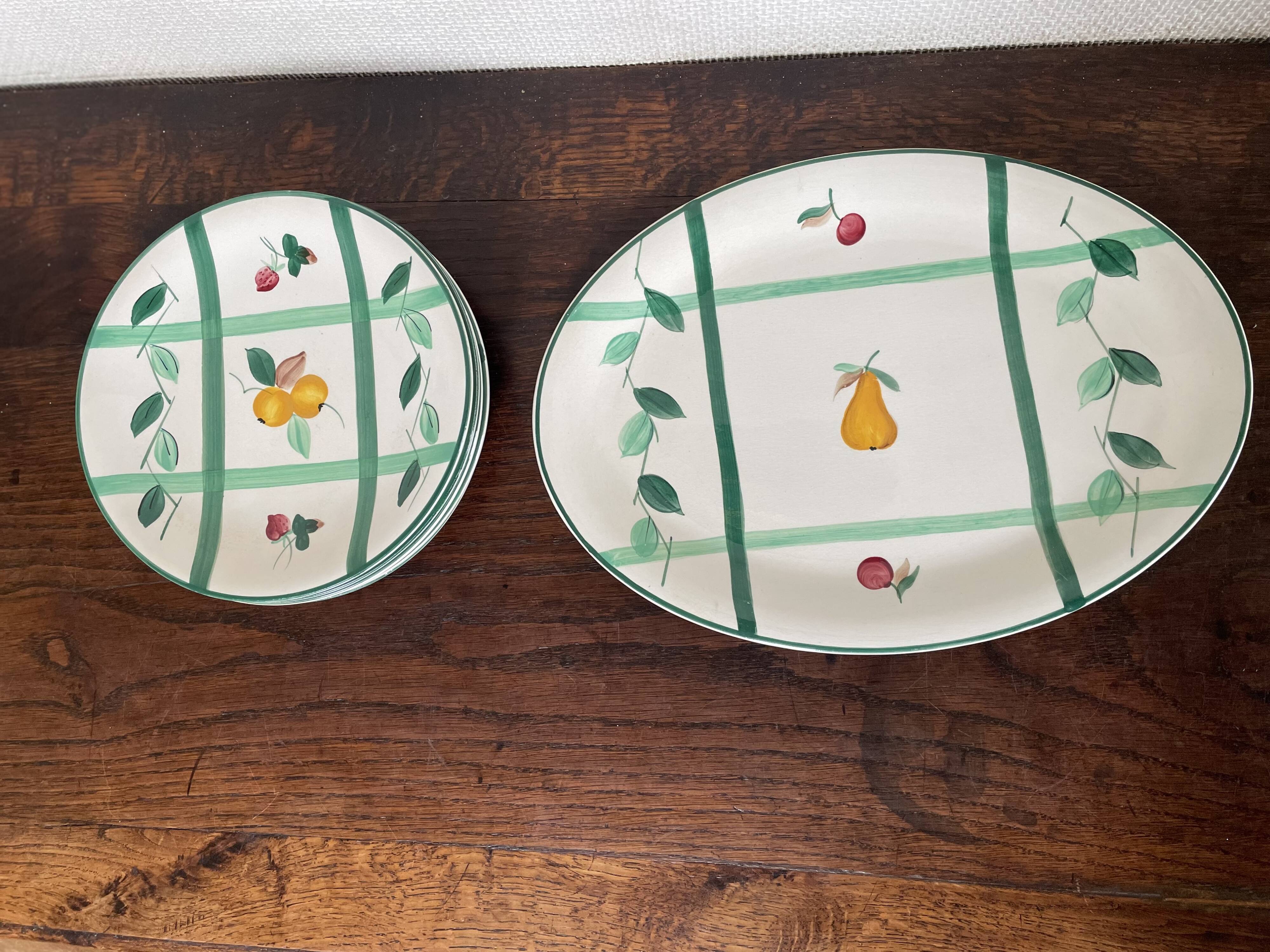 Longchamp dessert plates and oval dish