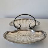 Vintage Double Shell Serving Dish - Silver Plated with Cup