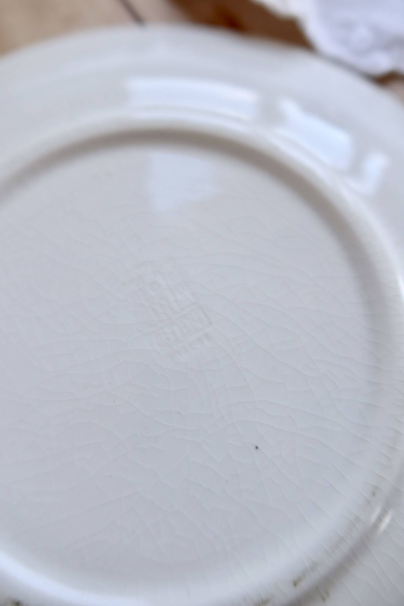 Vintage Gien plate – Ivory earthenware with romantic blue decoration