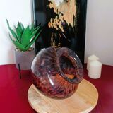 Leopard pattern blown vase