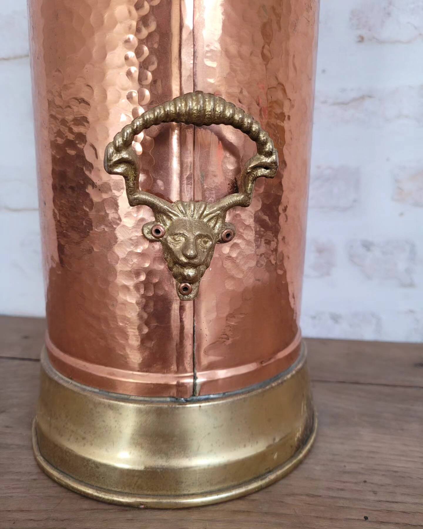 Old copper coal bucket