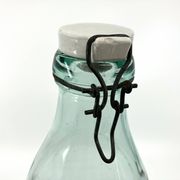 Grande bouteille "Mercur" en verre et bouchon en céramique • 2L • 1930