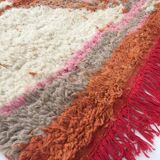 Moroccan Berber carpet Boujaad orange and ecru with colorful details 215x176cm