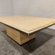 Vintage travertine and brass coffee table by Fedam, 1970s