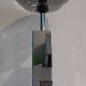 Chrome base lamp Transparent silver glass lampshade 1980 vintage