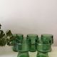 5 verres glaçures vert émeraude