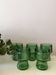 5 verres glaçures vert émeraude