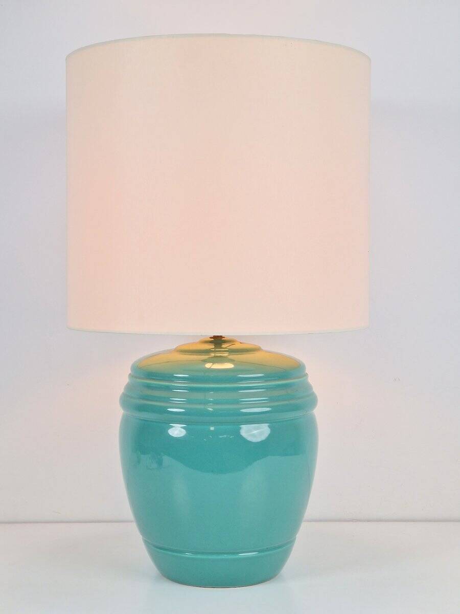 Table Lamp in Mint Porcelain from Laura Ashley, 1980s