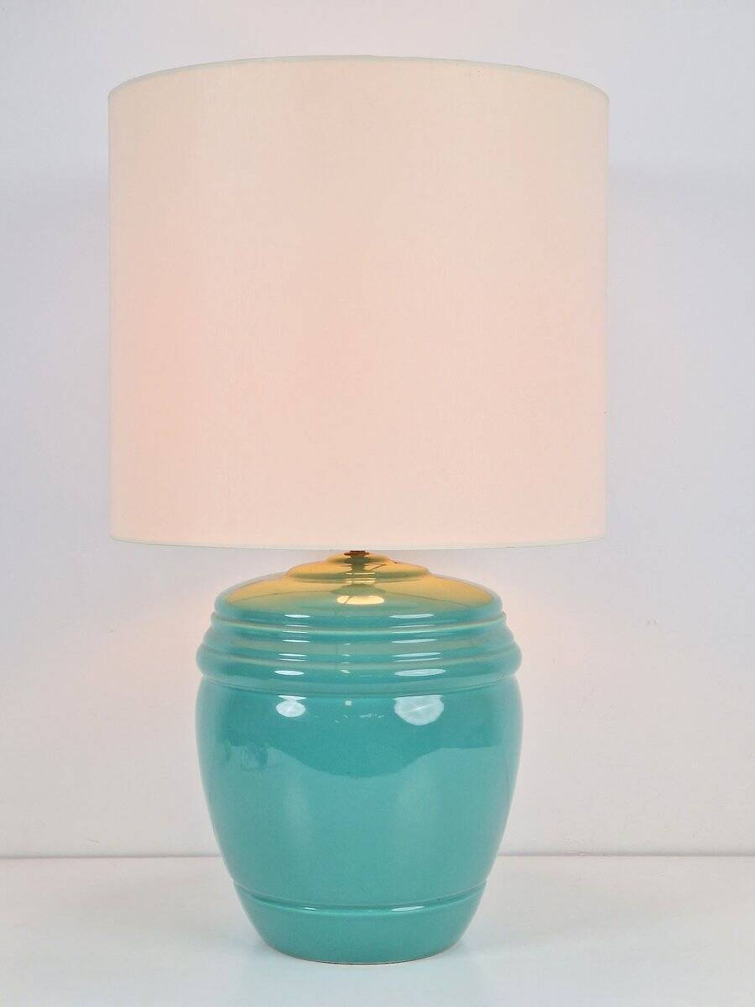 Table Lamp in Mint Porcelain from Laura Ashley, 1980s