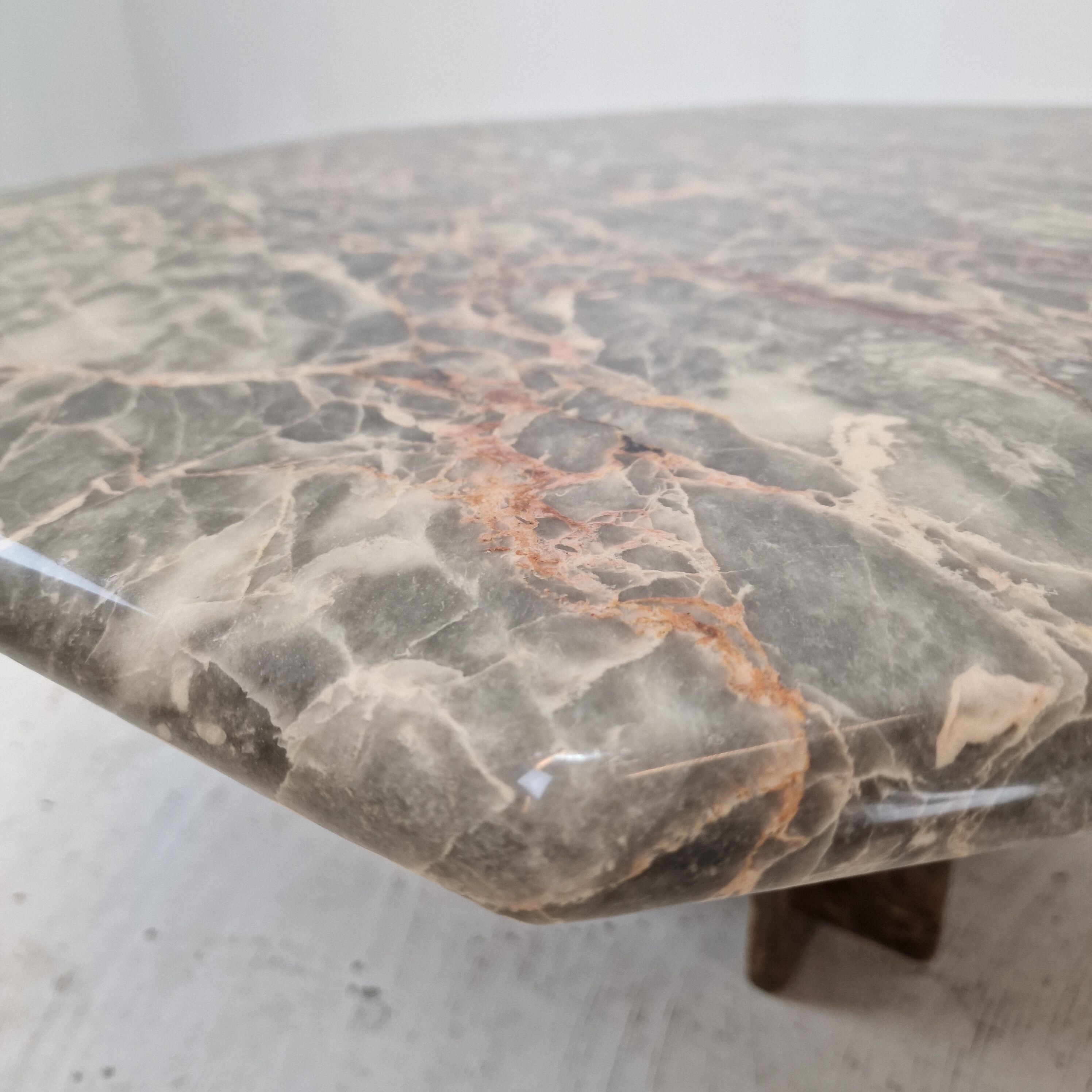 Italian octagon marble coffee table, 1980s