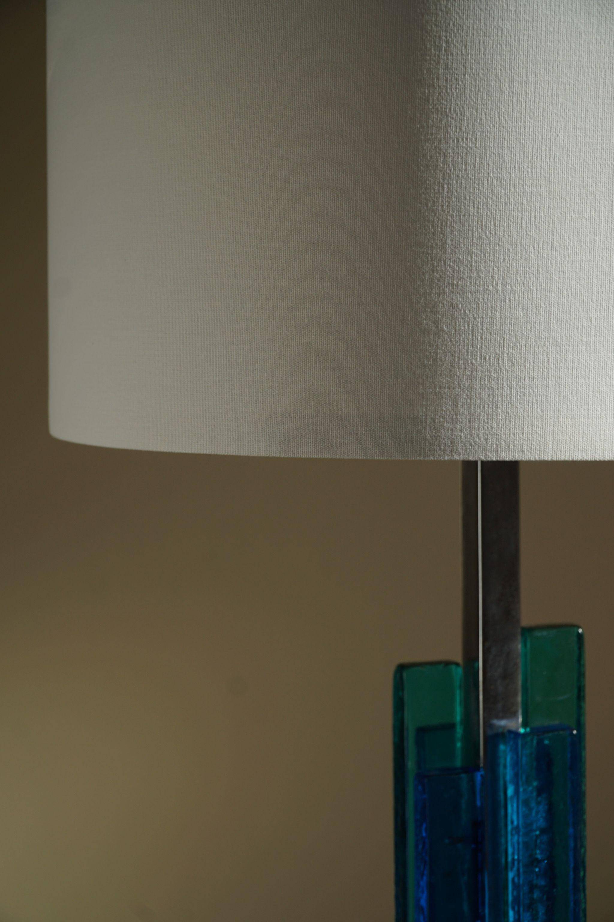 Table lamp Svend Aage Holm Sørensen, metal and glass, modern Danish design, 1960s