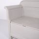 Antique storage bench – grey painted – pine wood – 1890s