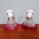 Pair of porcelain and scalloped glass wall sconces, 1920s-30s