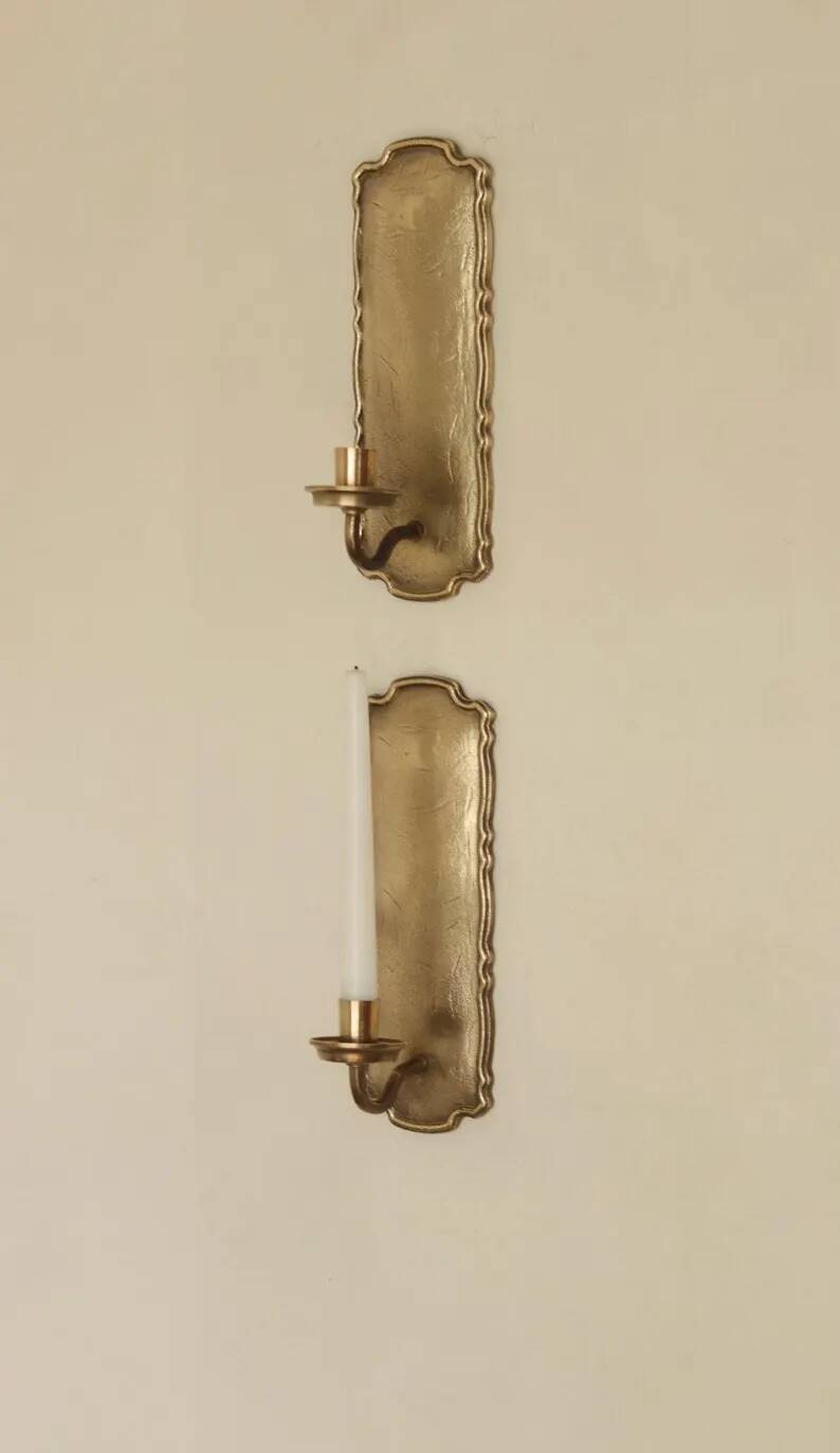 Pair of Swedish Mid-Century Brass Wall Sconces by Scandia