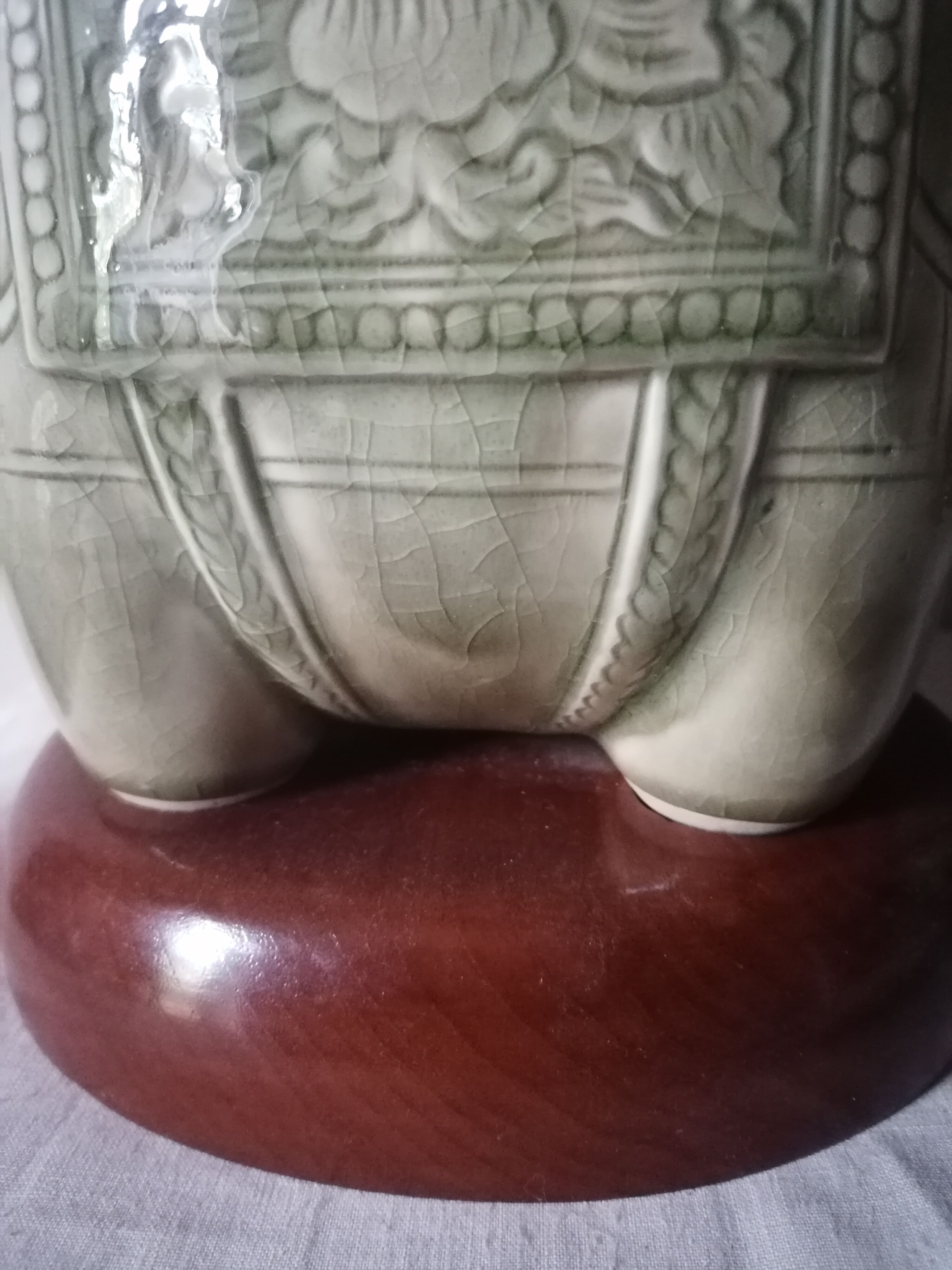 Duo de lampes éléphant en ceramique