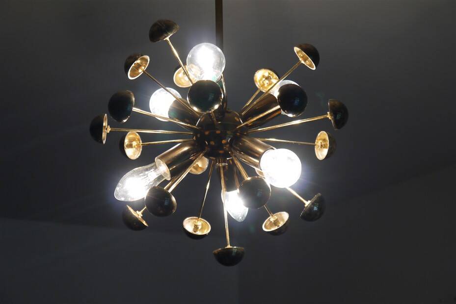 Lustre Sputnik en laiton 1970