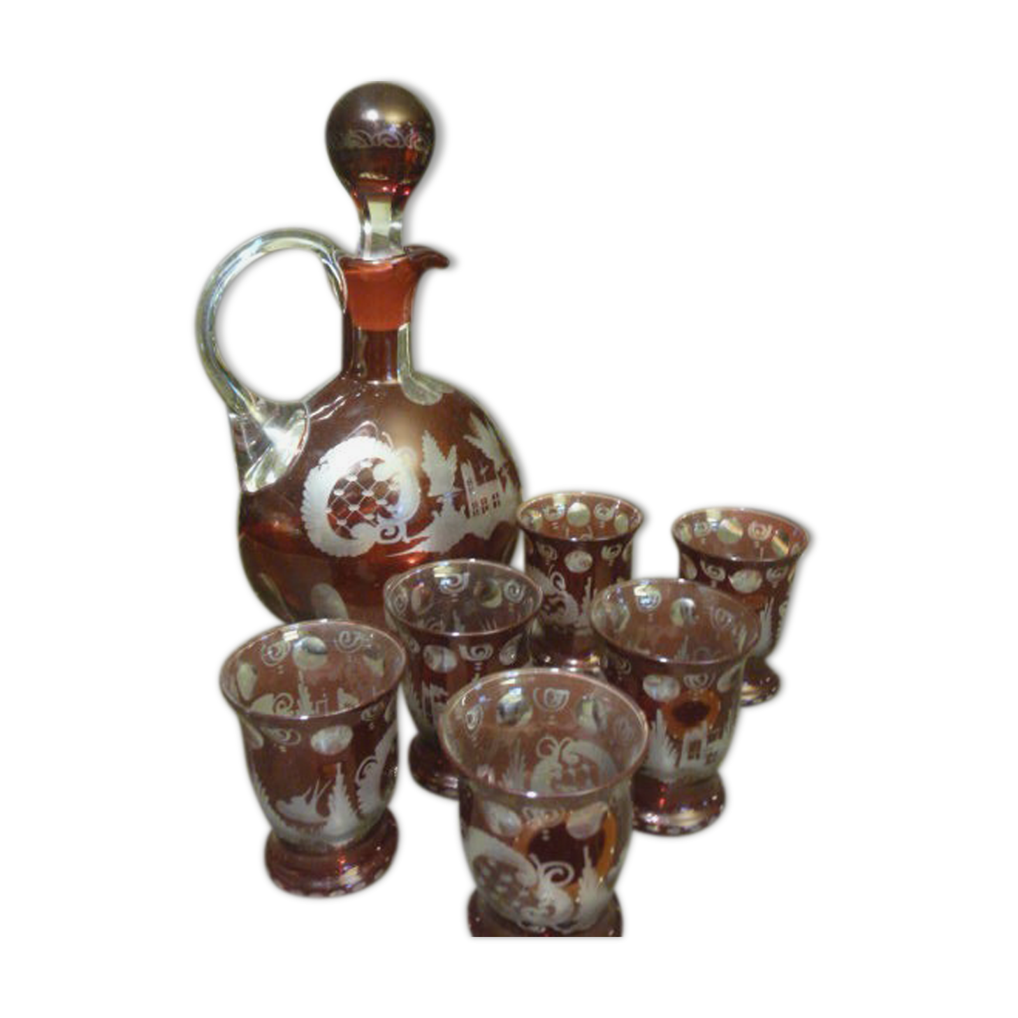 cut crystal liqueur service