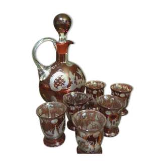 cut crystal liqueur service