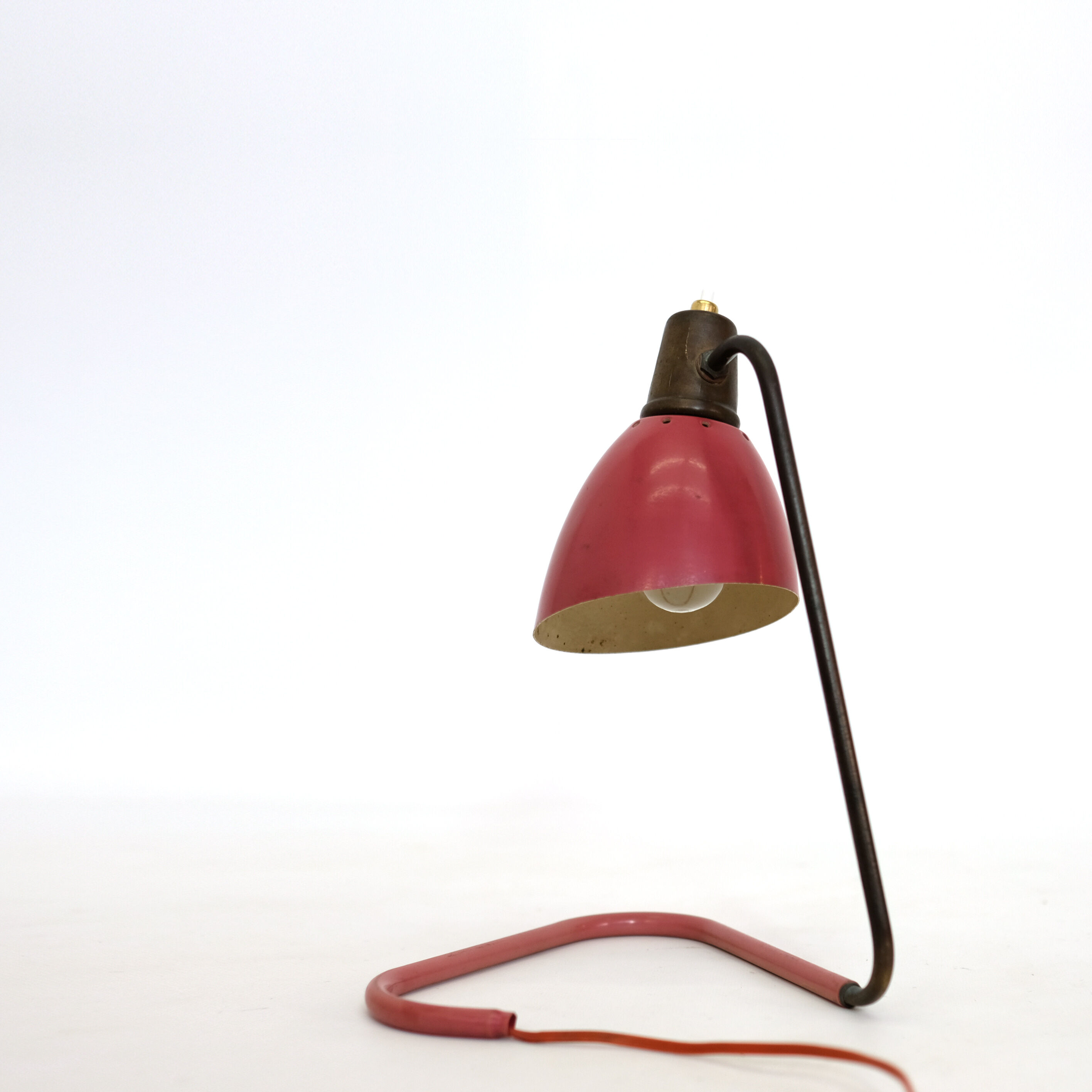 Robert Caillat, red and gold lamp from the years 1950