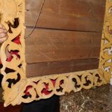 Wooden mirror carved gilded with leaf 140x98cm